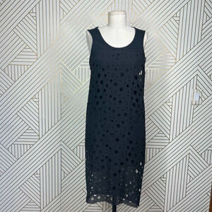 Liviana Conti Black Circle Cutout Sleeveless Tank Dress Size 40 / US 6